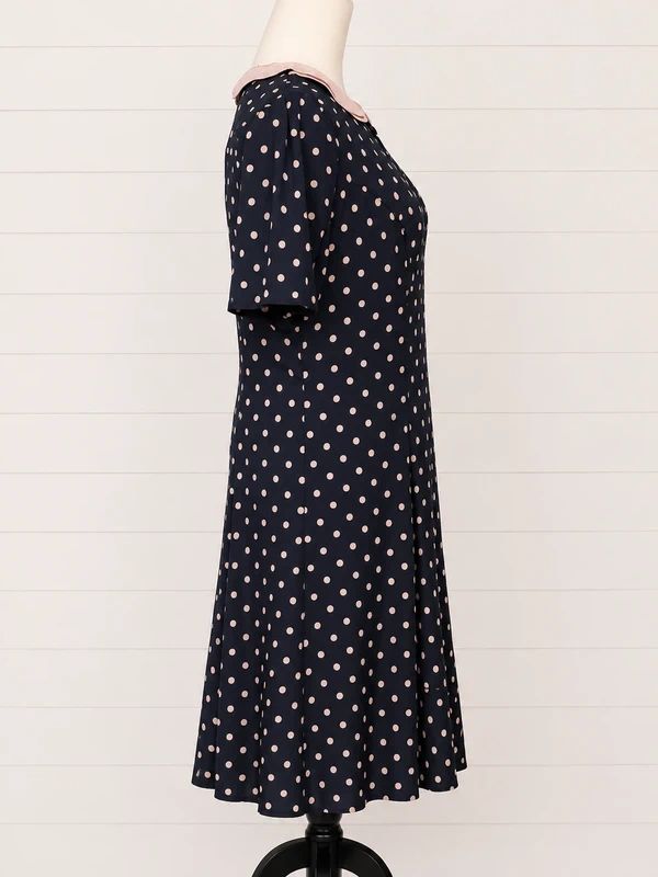 Lindy Bop Brianne Blush Polka Dot Dress UK 16 BNWT Retro Tea Dress