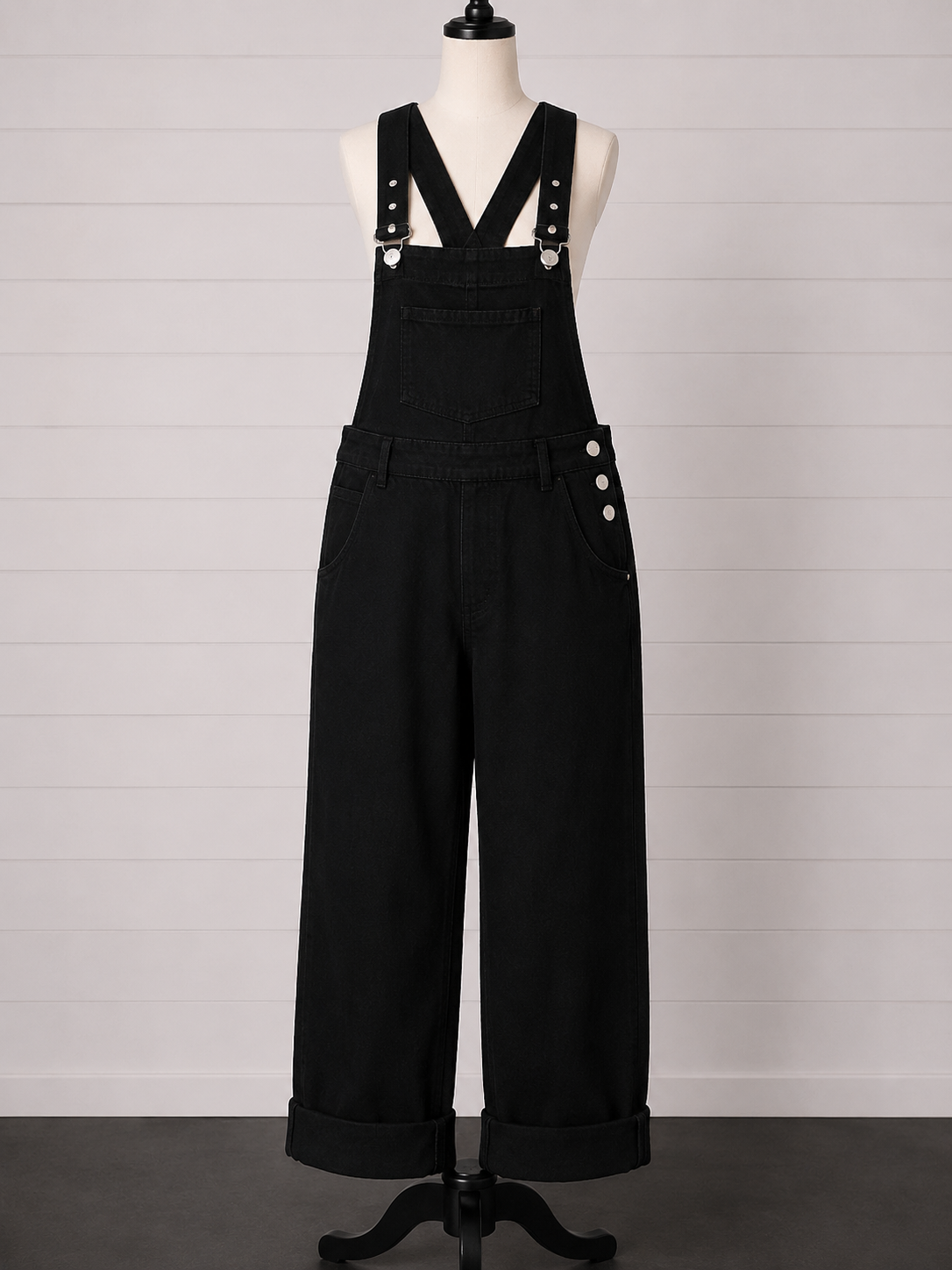 Hell Bunny Elly May Dungarees BNWT Size S UK 10 Gothic Wide Leg