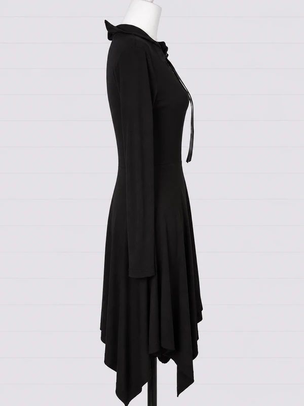 Necessary Evil Size S / UK 8 Black Gothic Witchy Asymmetric Lace Up Maxi Midi Dress BNWT