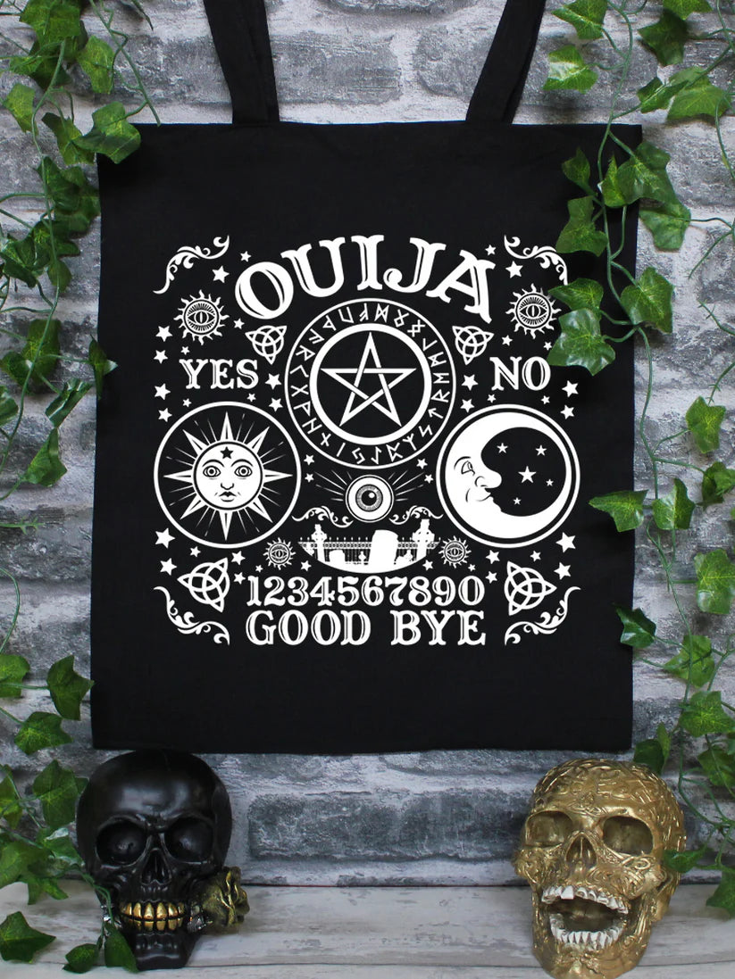 Ouija Board Black Gothic Tote Bag