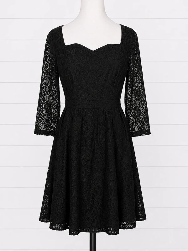Lindy Bop Black Lace Sweetheart Midi Dress UK 14 Gothic Occasion