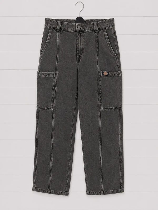 Dickies Acid Wash Carpenter Jeans UK 12 High Rise Utility Workwear Skater