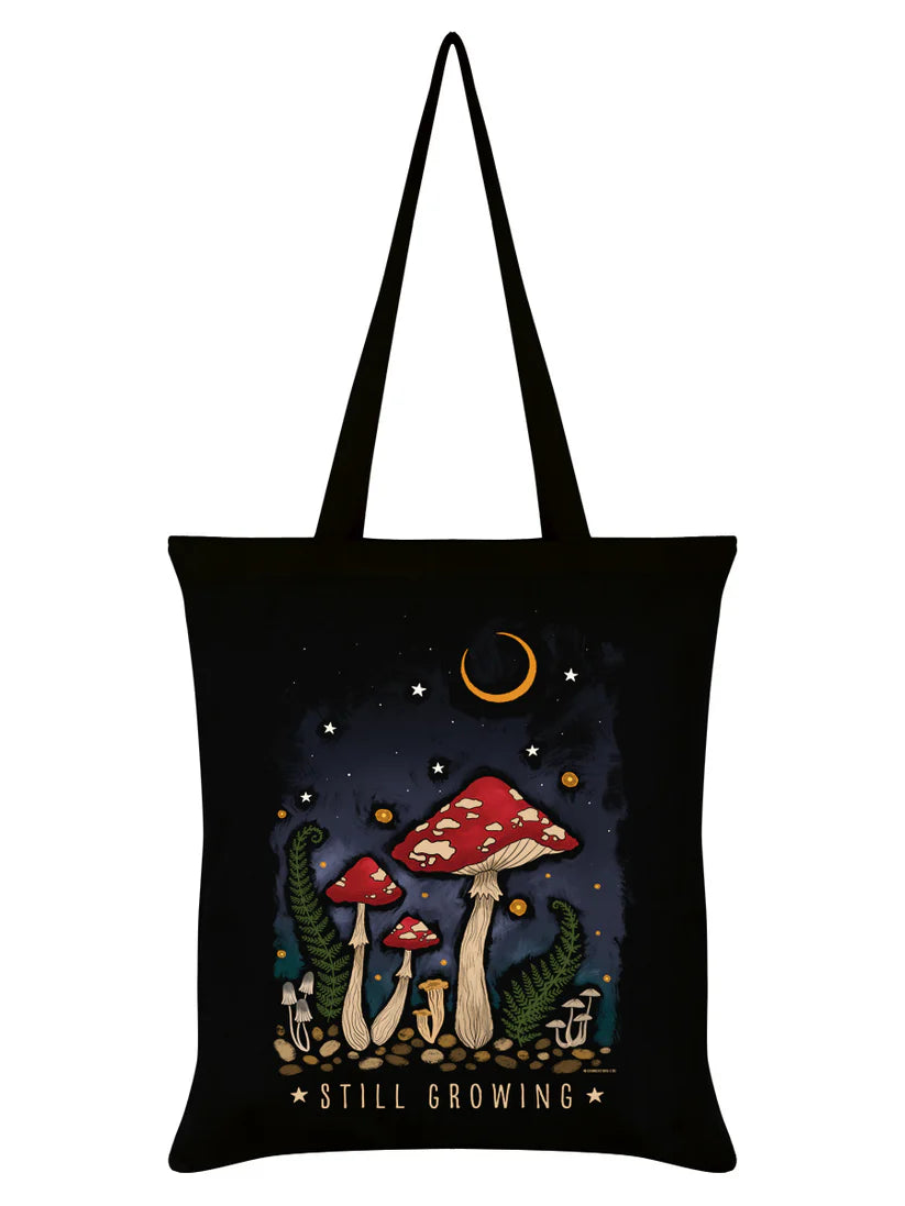 Magical Mushrooms Still Growing Black Gothic Tote Bag