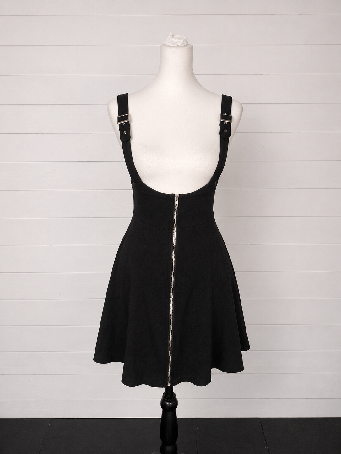 Killstar Black Zip Front Skater Dress Size S