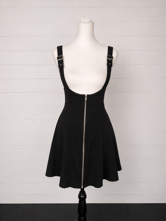 Killstar Black Zip Front Skater Dress Size S