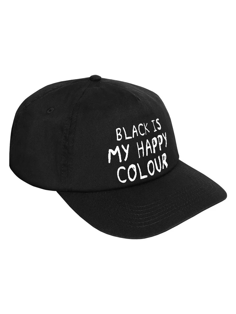 Black Is My Happy Colour Alternative Gothic Slogan Cap