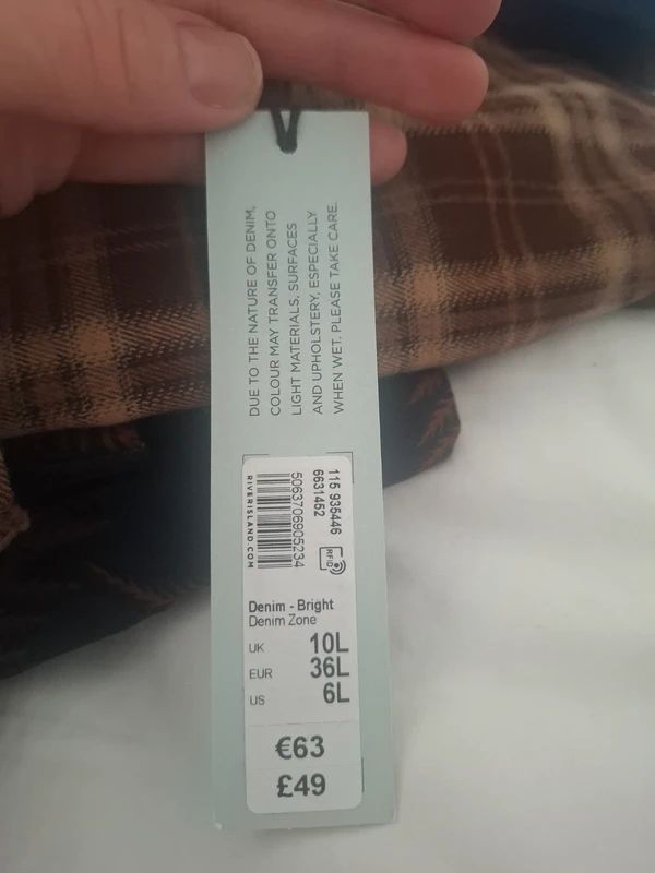 River Island Denim Specialist Stretch Straight Jeans UK 10 Long Dark Blue BNWT