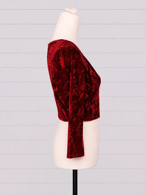 Staring At Stars Burgundy Crushed Velvet Crop Top Size M Y2K Gothic Party