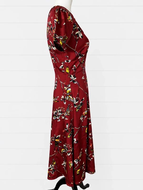 Hell Bunny Bird Print Tea Dress UK 8 BNWT Vintage Rockabilly Retro Midi Dress