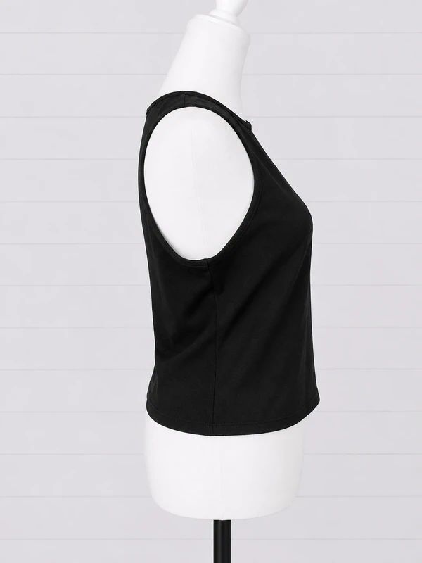 Punk Rave 3XL Black Gothic Sleeveless Crop Top Rose Graphic Alternative Grunge Emo UK 20/22
