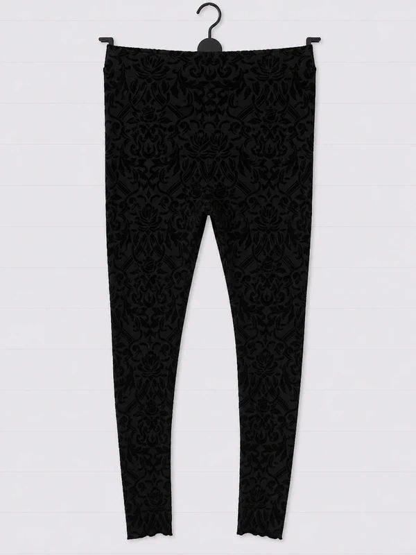 Killstar Sheer Gothic Damask Leggings UK 8 Black Mesh Alternative Emo Witchy Skinny Trousers