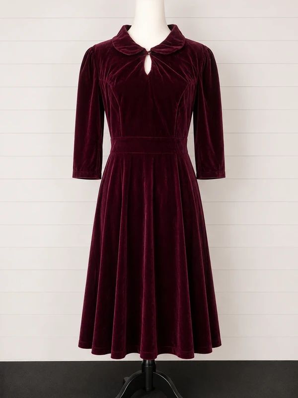 Hearts & Roses Black Vintage Style Dress UK 16-18 Retro Rockabilly Midi