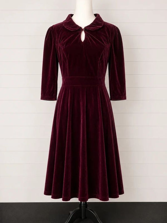 Hearts & Roses Black Vintage Style Dress UK 16-18 Retro Rockabilly Midi