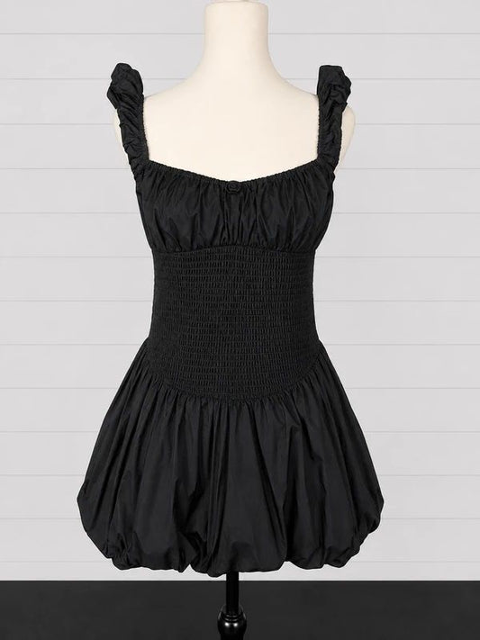 Light Before Dark Urban Outfitters UK 8/10 Black Bubble Hem Mini Dress Coquette