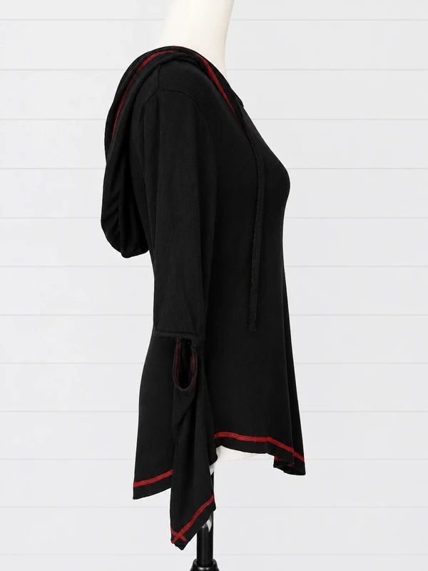 Killstar Black Hooded Handkerchief Hem Top Size S Gothic Grunge Alternative Fairycore Hoodie