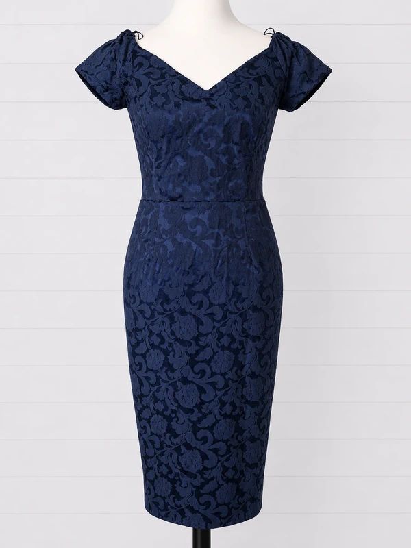 British Retro Made In London UK 12 Vintage Style Fit & Flare Midi Dress Rockabilly Pin Up