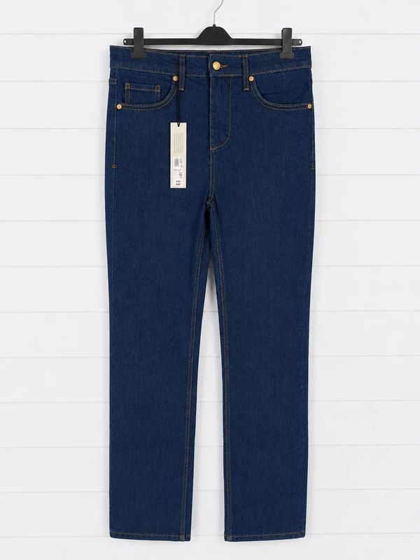River Island Denim Specialist Stretch Straight Jeans UK 10 Long Dark Blue BNWT