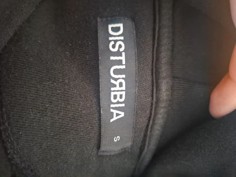 Disturbia Black Graphic Hoodie Size S Gothic Alternative