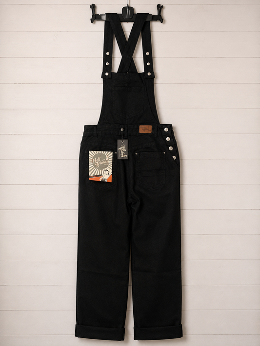 Hell Bunny Elly May Dungarees BNWT Size S UK 10 Gothic Wide Leg