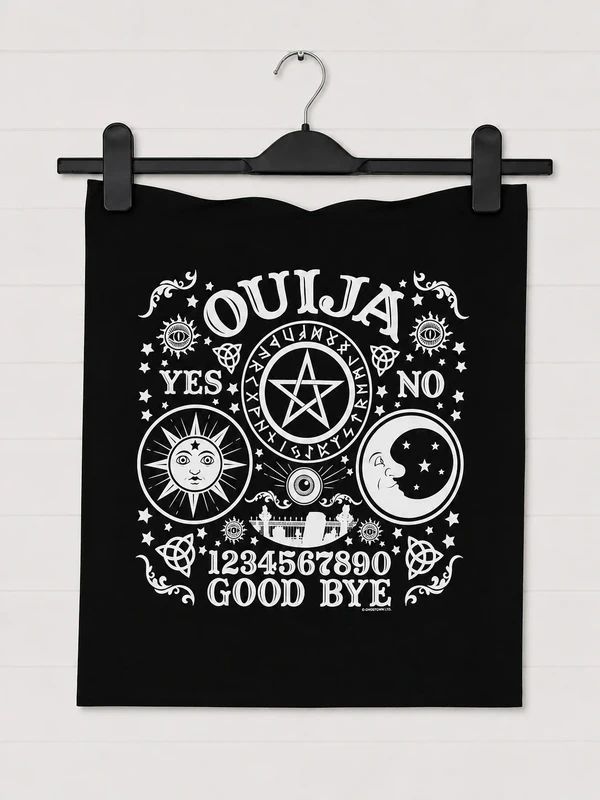 Grindstore Ouija Board Tote Bag Black Witchy Gothic Occult Alternative Shopper
