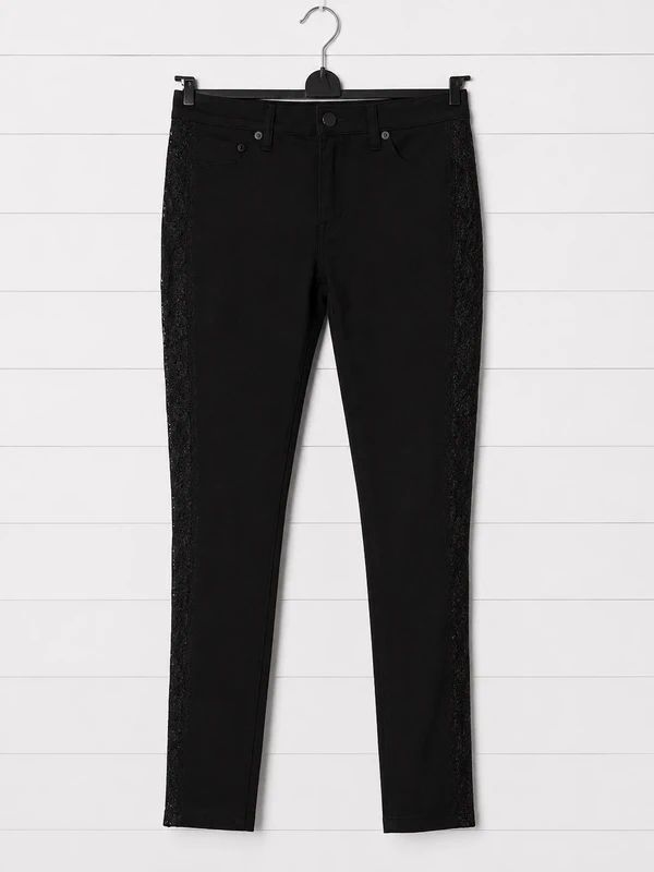 Killstar Size S Black Lace Side Stripe Skinny Trousers Gothic Alternative Emo Grunge