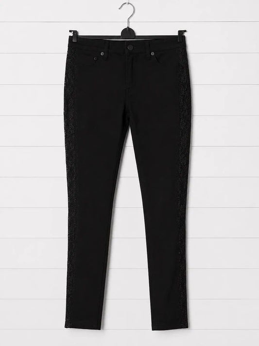 Killstar Size S Black Lace Side Stripe Skinny Trousers Gothic Alternative Emo Grunge