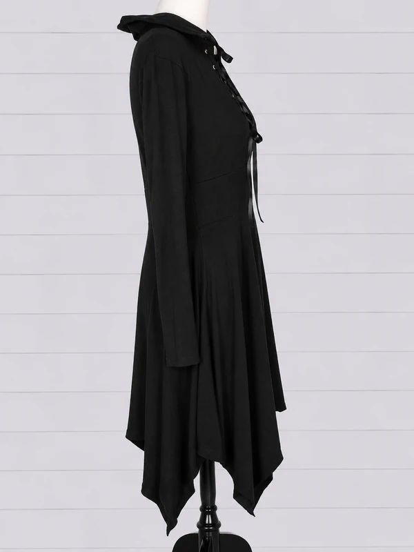 Necessary Evil Size M / UK 12 Black Gothic Alternative Midi Dress Dark Romantic Witchy Emo