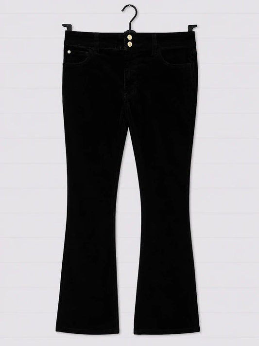 Killstar Gothic Cross Pocket Black Cord Flared Trousers UK 12 Velvet Grunge Emo Bootcut