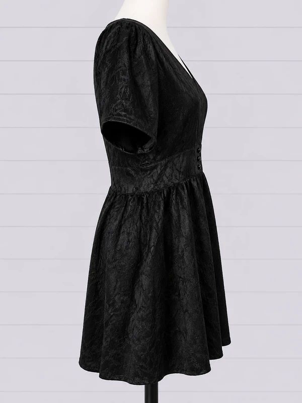 Disturbia Black Gothic Alternative Mini Dress Cut Out Long Sleeve UK 10 Emo Grunge