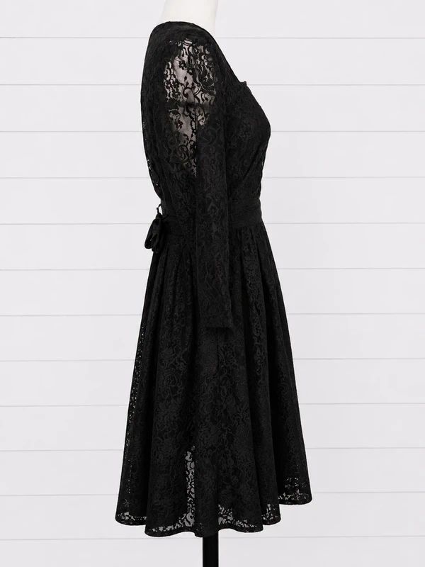 Lindy Bop Black Lace Sweetheart Midi Dress UK 14 Gothic Occasion