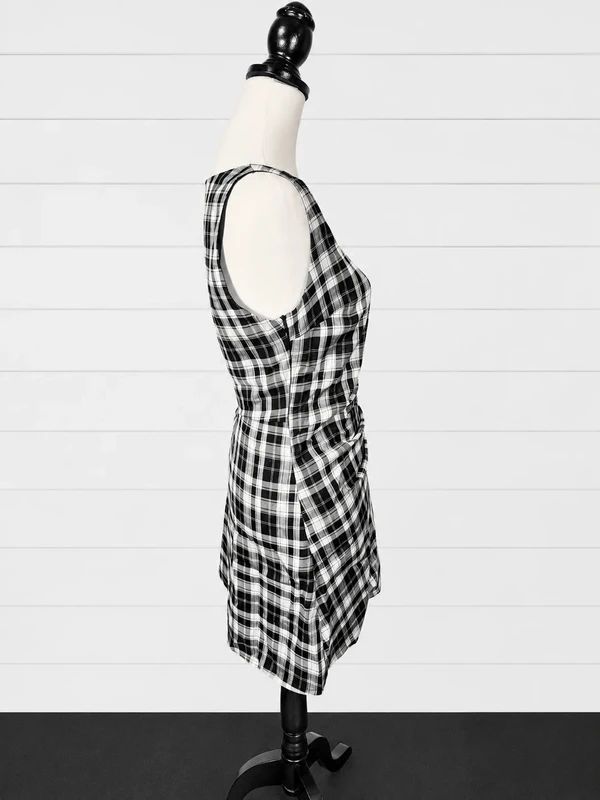 Cider Check Buckle Mini Dress UK 14 Large Grunge Academia Pinafore